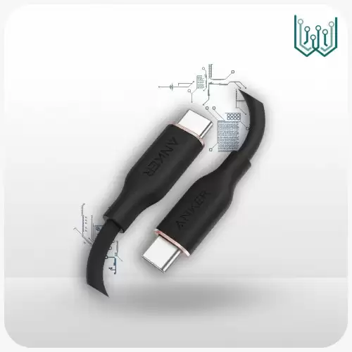 سلك شاحن انكر باورلاين فلو الجيل الثالث من USB-C إلى USB-C بطول 0.9 م - أسود
